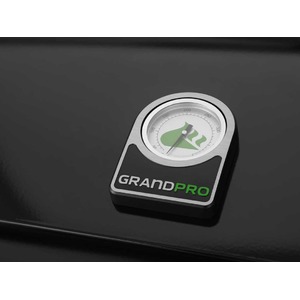 Vestavný plynový gril Grandpro MAXIM G5 - detail teploměru s logem Grandpro