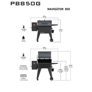 Peletový gril Navigator 850 Pit Boss / PB850G