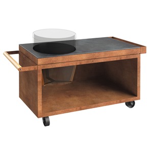 Ocelový stůl pro keramický gril OFYR Kamado Table Corten 150 PRO+ Corten Ceramic Dark - luxusní stůl pro keramický gril kamado z kortenové oceli